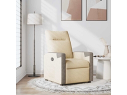 Vidaxl Poltrona Reclinável Tecido Cor Creme
