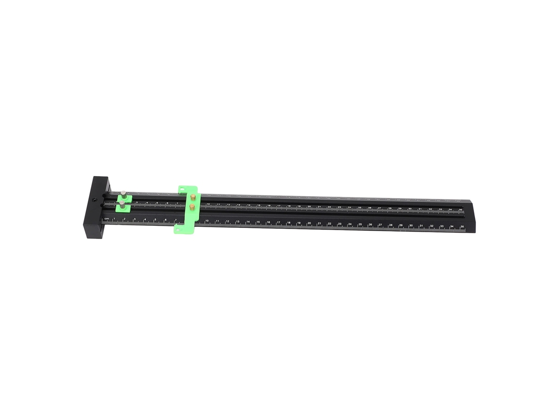 Yuru régua em T de Liga de Alumínio com Dupla Agulha para Desenho de Linhas, 35cm, Verde