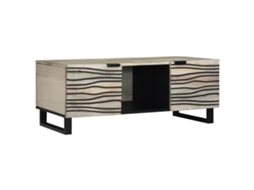 Conjunto 1 Mesa De Centro Vidaxl Branco Madeira De Mangueira Maciça (100 X 54 X 40 Cm)