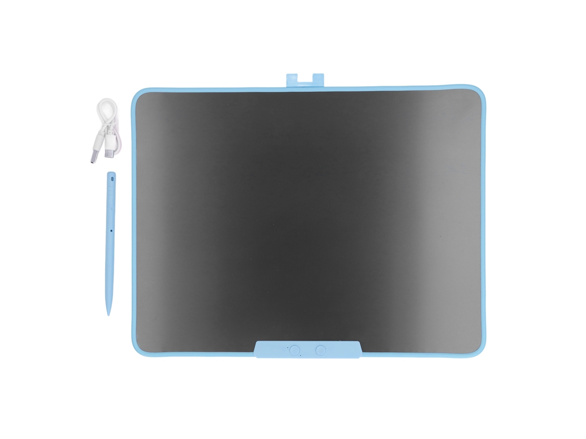 Tabela De Escrita Lcd 16 Polegadas Para Crianças Brincadeira Educativa Lousa Apagável Azul