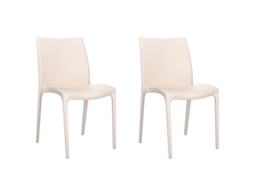 Maison Exclusive - Cadeiras De Jardim 2 Pcs Polipropileno 50x46x80 Cm Cor Creme
