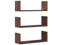 Wall Shelf, Wall Shelves Vidaxl Marrom Madeira Processada (58 X 18 X 18 Cm)