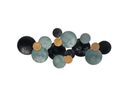 Decoração de Parede 3d com Círculos 121x4x53cm Metal Azul e Preto BTFORUS