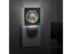 Abajur de abalone com sensor crepuscular, luminária decorativa de baixo consumo para quarto e banheiro.