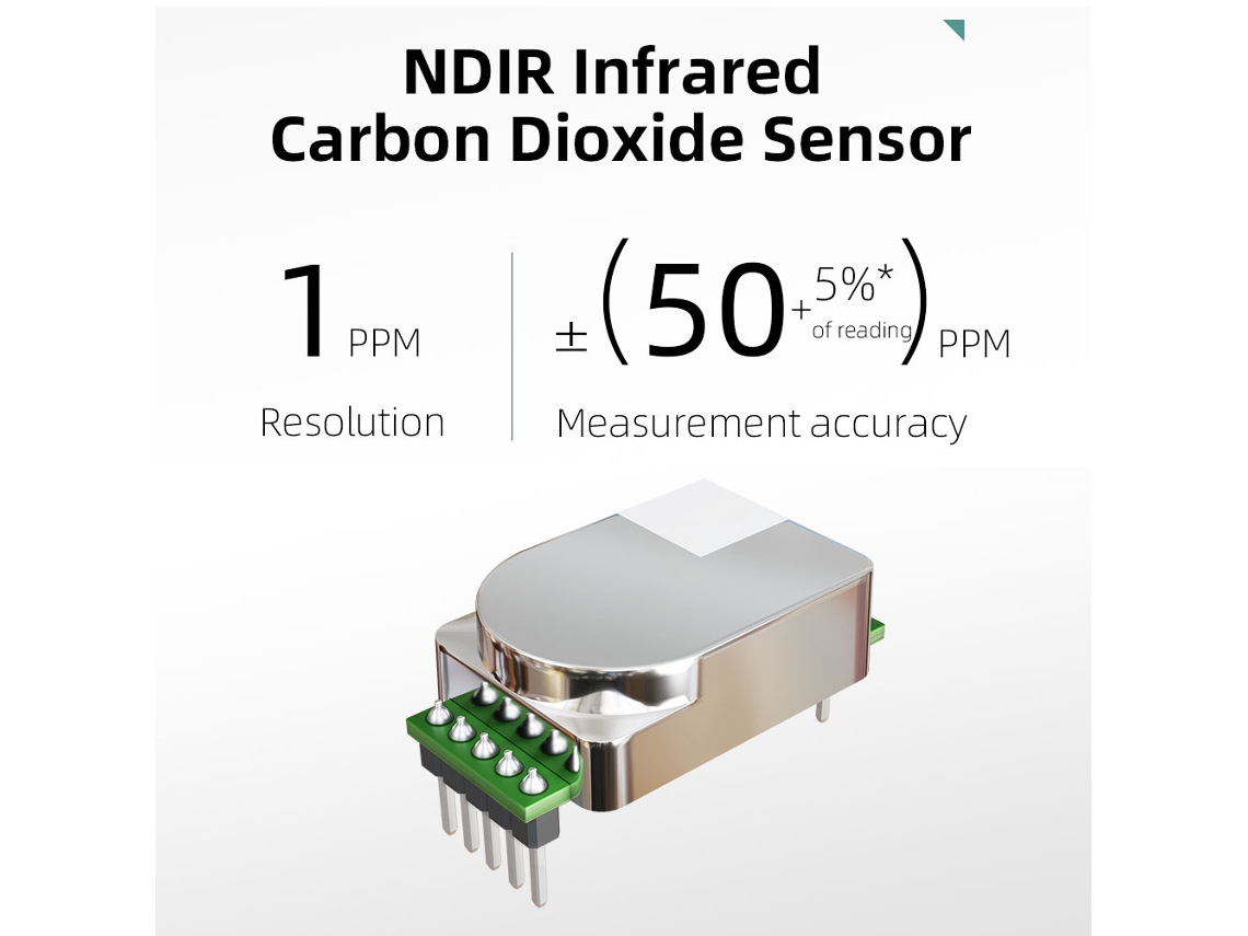 Medidor de qualidade do ar 3 em 1 com sensor NDIR S/MARCA
