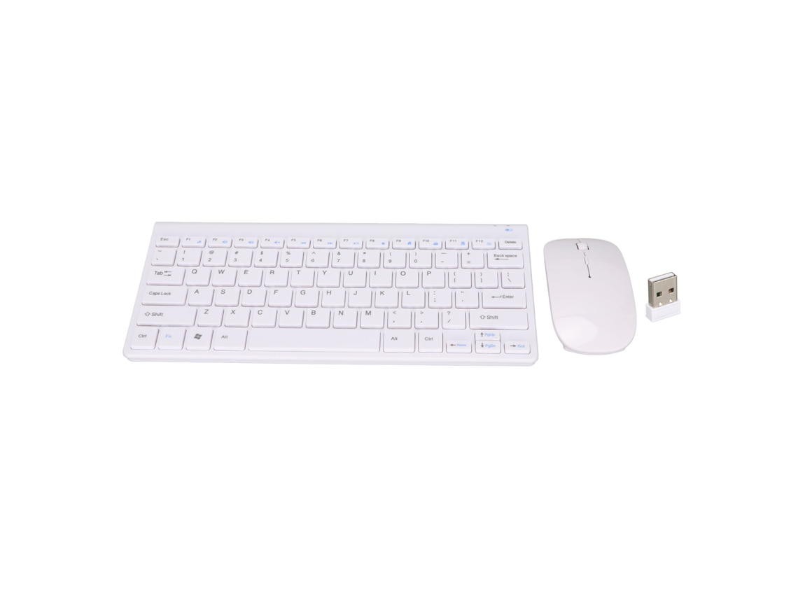 Conjunto De Teclado E Mouse Usb Sem Fio 2.4g Branco