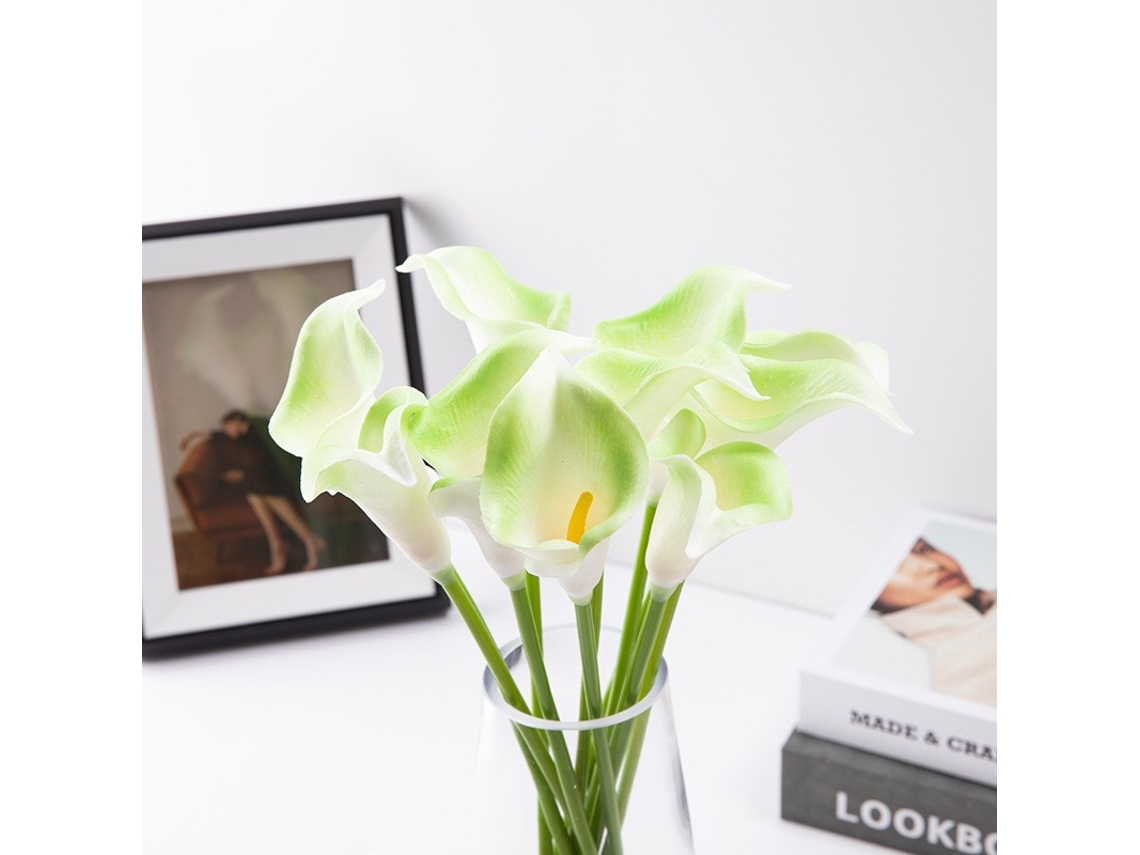 Buquê com 10 Elegantes Flores Artificiais de Lírio de cálice em Pu, com Toque Realista. AQUAFORGE