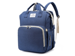 Mochila Maternal, 3 em 1 Bolsa de Fraldas, Berço Dobrável, Itens Essenciais para Recém nascidos SPQMENT (azul Escuro)