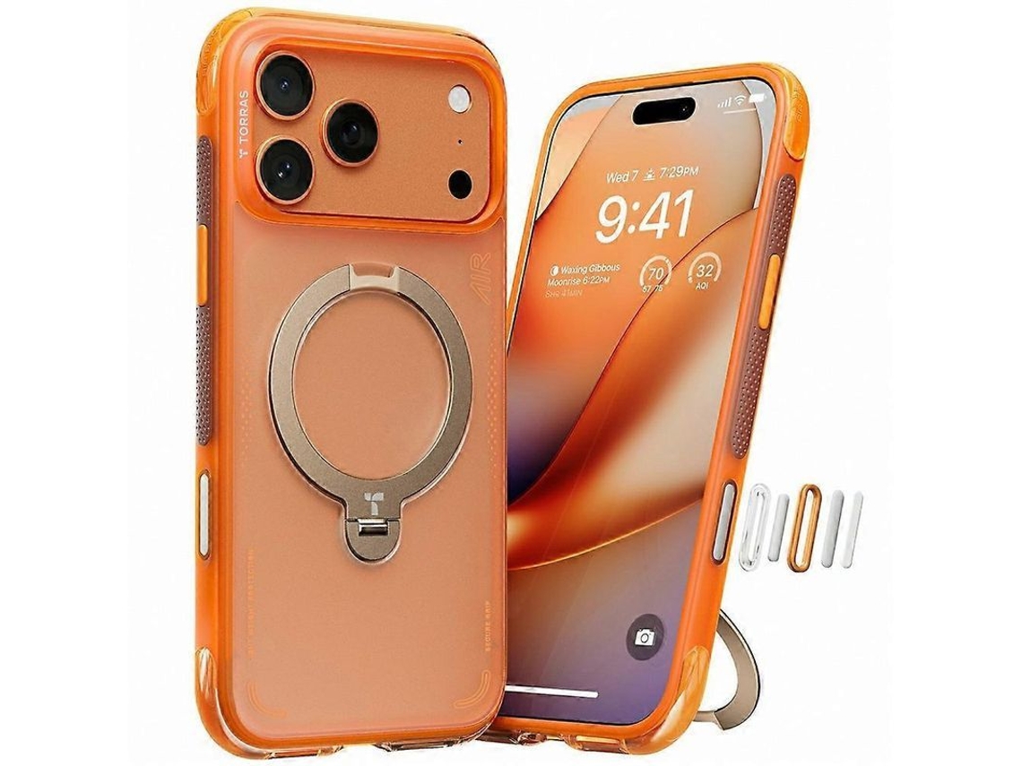2026 capa Magnética Torras Ostand Q3 Air para Iphone 17 Pro Max com Suporte Giratório 360°