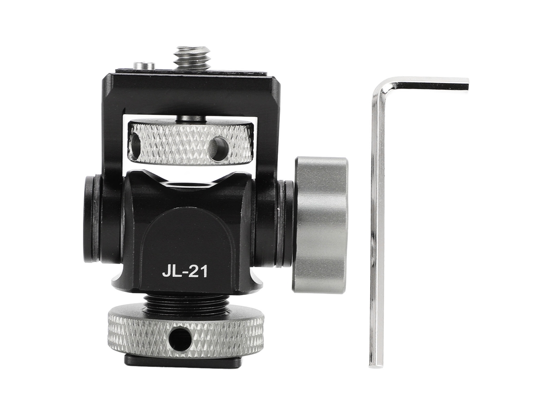 Field Display Hot Shoe Mount 360 Degree Rotatable Camera Display Mounting Adapter With Locating Pin 1/4in Screw Cold Shoe LAXISCREED
