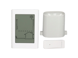 Pluviômetro eletrônico digital 3 em 1 para uso externo, sistema de monitoramento sem fio com visor retroiluminado laranja.