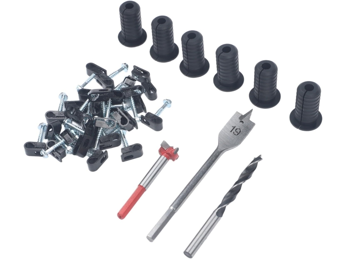 Kit Para Passagem De Cabos Com Anéis De Silicone E Presilhas De Parede