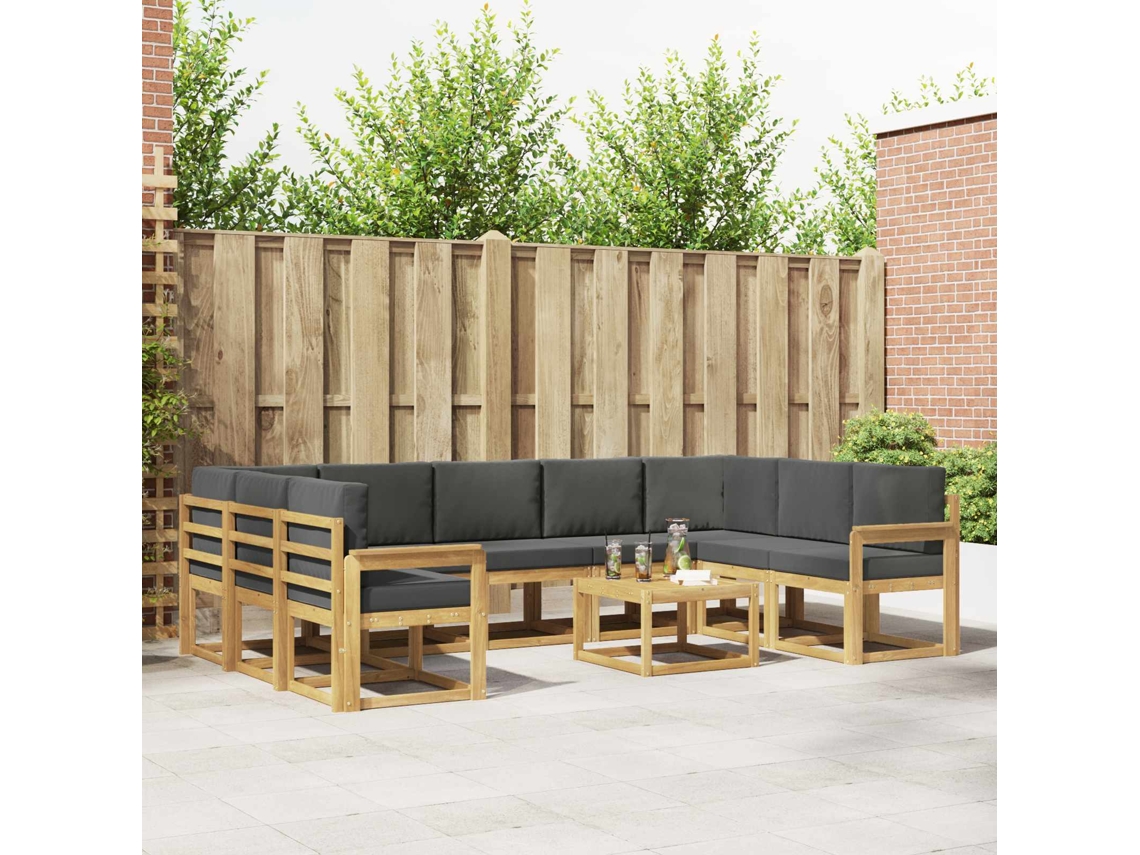 Vidaxl Conjunto De Sofás Para Exterior 10 Unid. Branco E Antracite