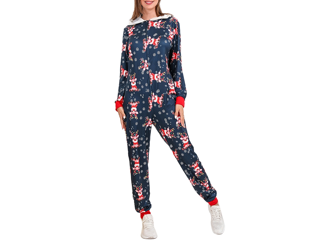 Pijama De Natal Para Família Vermelho Com Manga Longa E Gola Careca Da Laxiscreed, Tamanho M