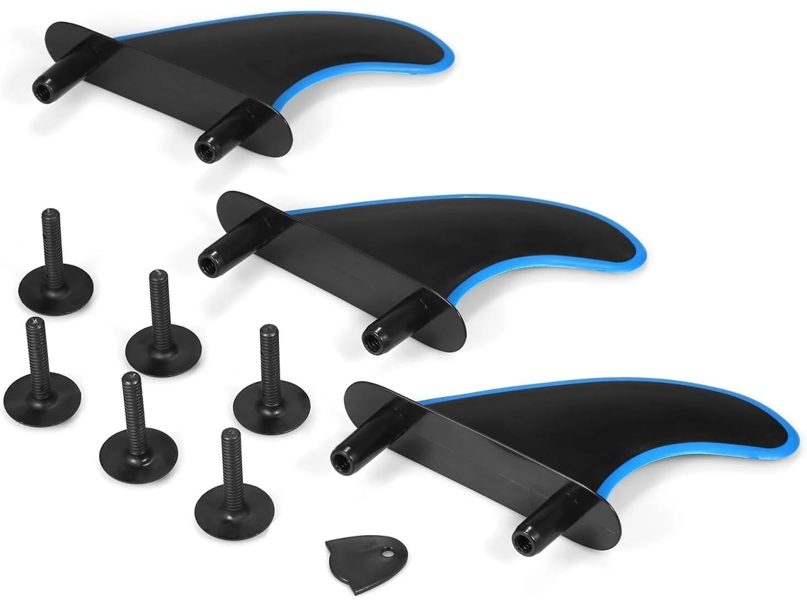 SFUSHOS lote de 3 ailerons de surf, com parafusos, 4,5 polegadas, longboard