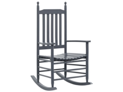 Cadeira De Baloiço Com Assento Curvo Madeira De Álamo Cinzento Dkd Home Decor