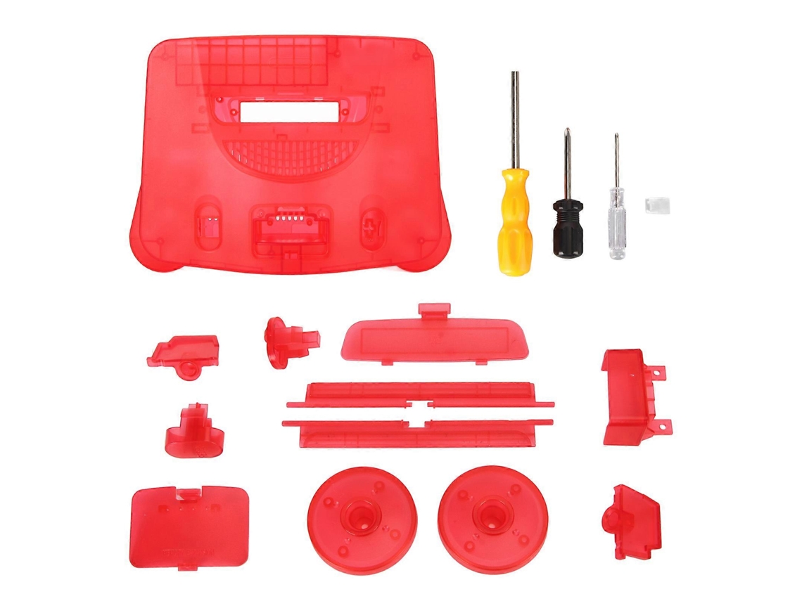 Capa De Substituição Para Console De Jogos Retrô Abs Profissional Durável Para N64 Transparente Vermelho Ly Ebike