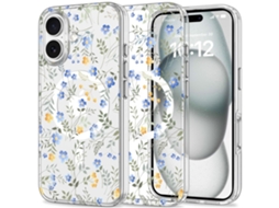 Capa TECH PROTECT Magmood Para Iphone 16 Para Proteção De Flores De Primavera Magsafe