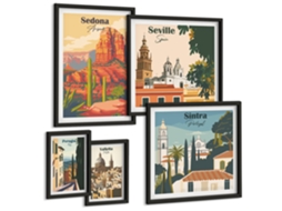 Quadros Decorativos Para Parede Pôsteres Abstratos De Matisse Moldura Preta Imagens Para Um Quarto Infantil Espelharte (conjunto De 5 Imagens)