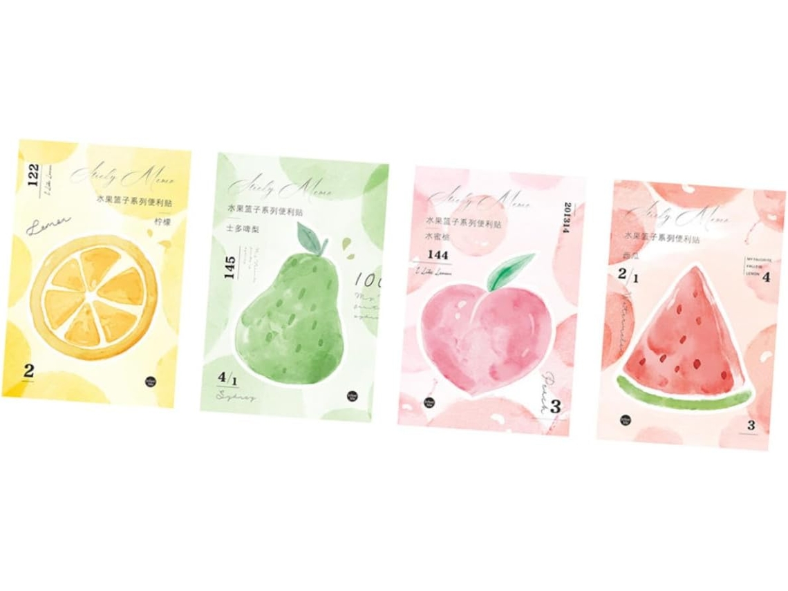 Bloc-notes Notas De Frutas Lote De 4 Autocolantes Adhésifs Créatifs Décoratifs Généreux
