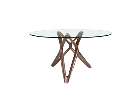 Mesa de Refeição ANGEL CERDA (Ø 130 x 75 cm - Madeira de Nogueira - Nogueira)