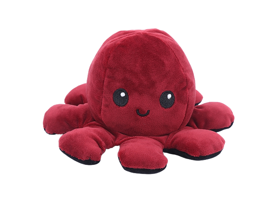 Mali boneco de Pelúcia de Polvo Reversível Duas Faces Brinquedo Macio Bebê Vermelho Jujuba+escuro