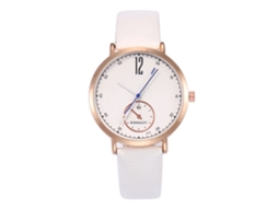 Reloj De Pareja De Cuero Pu Unisex Con Números Árabes Reloj De Cuarzo (blanco)