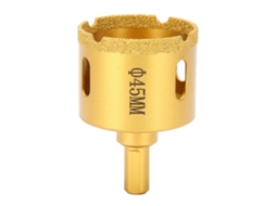 Broca Diamantada Soldada 45mm Para Mármore Vidro Cerâmica Com Parafuso Elétrico