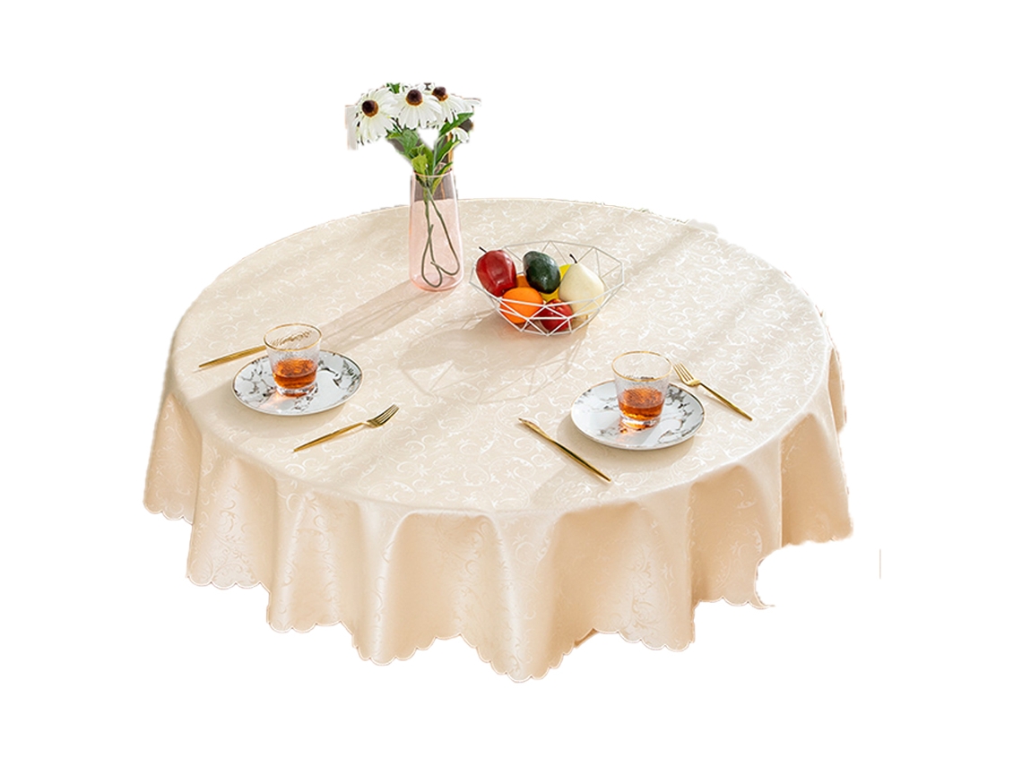 Toalhas de Mesa de Vinil Impermeáveis Toalhas de Mesa Redondas Resistentes Toalhas de Mesa Laváveis Gancho de Champanhe 140 Cm