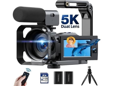 Filmadora 5k Vídeo 56mp Lente Dupla Wifi 16x Tela Touch De 3.0 Câmera Gravador De Vídeo Com Visão Noturna Por Infravermelho Yuysan