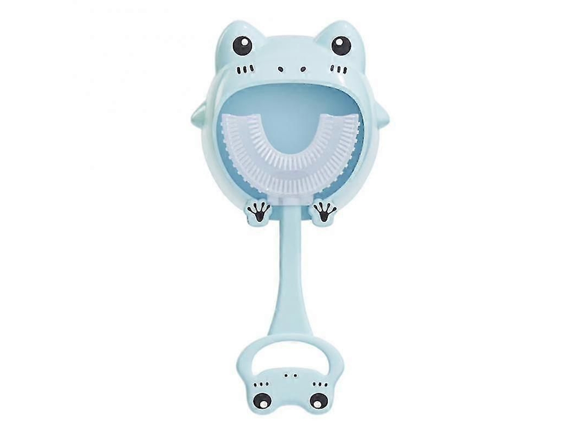 Escova de Dentes Infantil em Formato U com Suporte Parede, Cerdas Silicone Macio Qualidade Alimentar, Esco Va Fofa Forma GOKOCO
