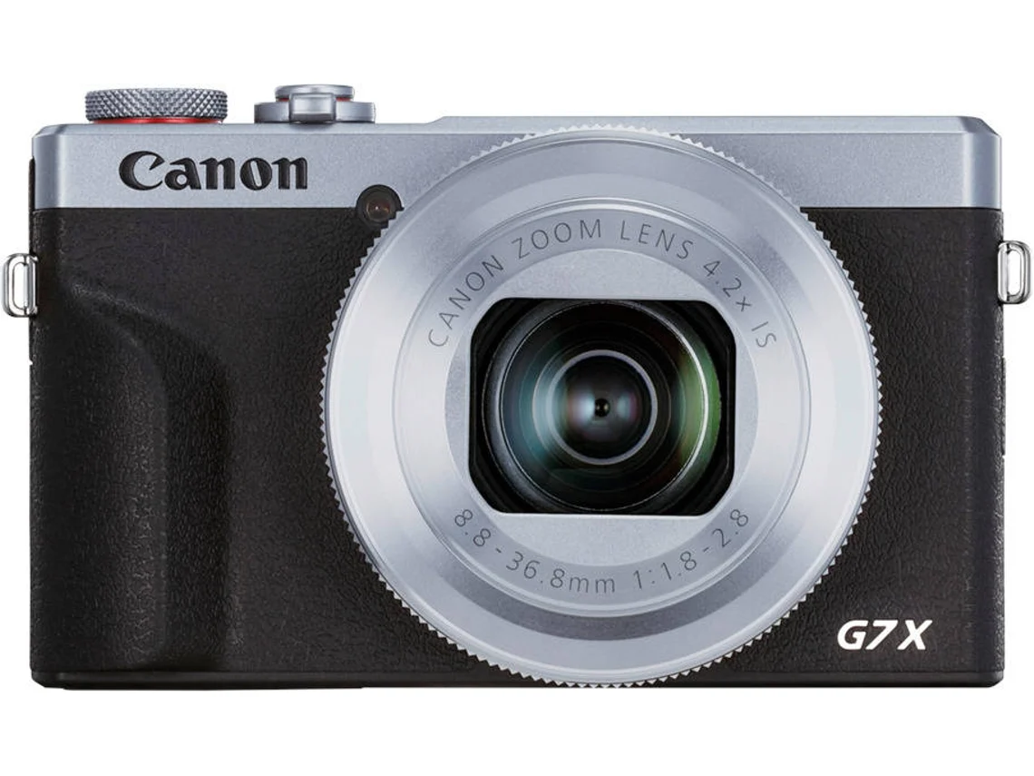 Máquina Fotográfica Compacta CANON  Powershot G7X Mark III Silver (Prateado - 20.1 MP - ISO: 125 a 12800 - Zoom Ótico: 4.2 x)