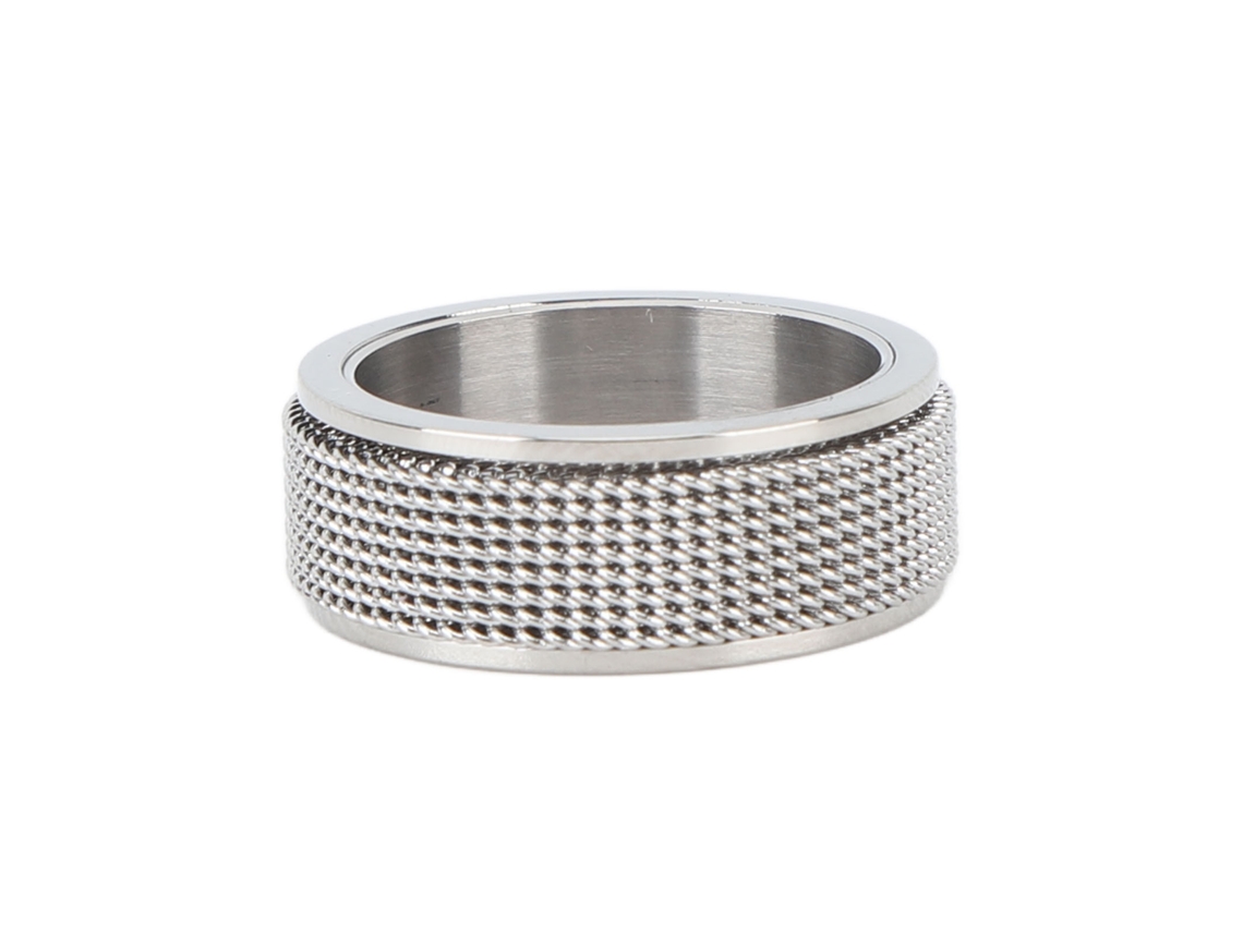 Anel Giratório Business de Aço Titânio, 8mm, Silencioso, para Ansiedade, Prata, 57mm