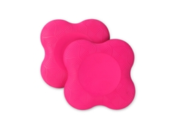 Joelheiras de ioga rosa Brilvibera com suporte reforçado para cotovelos e pulsos.