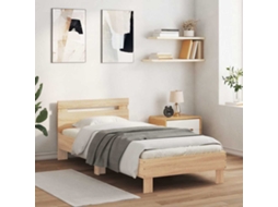 Vidaxl Cama Sem Colchão Com Cabeceira 75x190 Cm Carvalho Sonoma