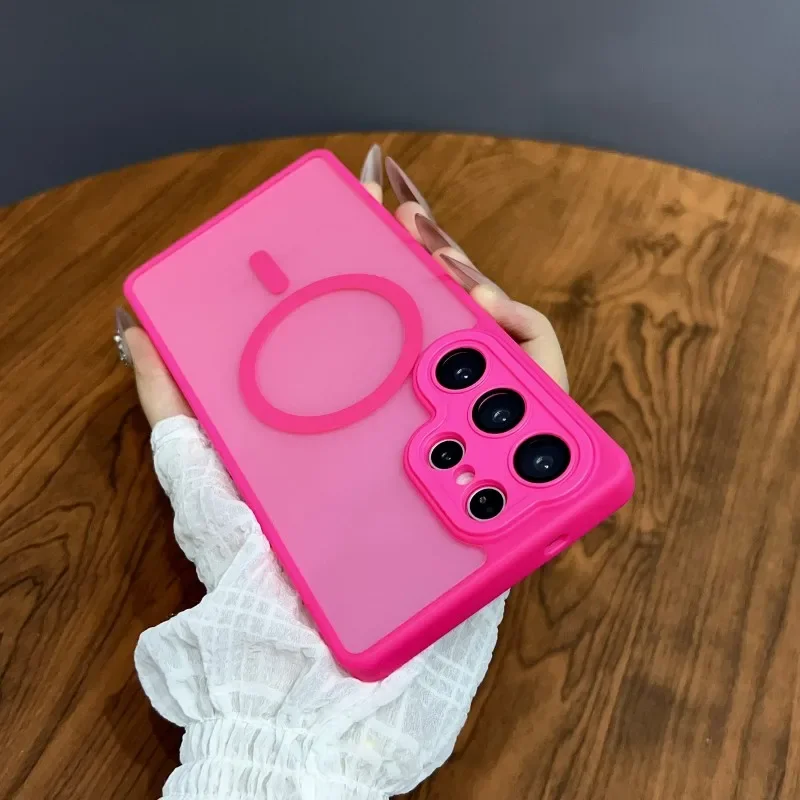 (galaxy S26 Plus Vermelho Rosado) Compatível Com Capas Protetoras Da Samsung, Suporta Carregamento Sem Fio Magnético Magsafe.