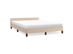 Bed Frame With Headboard, Bed Frames With Headboard Vidaxl Marrom Couro Artificial (140 X 190 Cm)