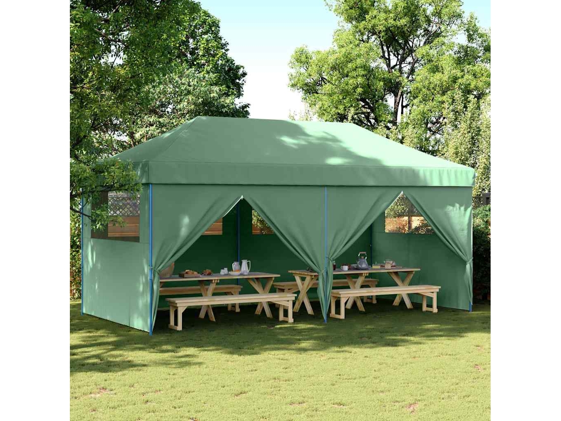 Vidaxl Tenda P/ Festas Pop-up Dobrável Com 4 Paredes Laterais Verde