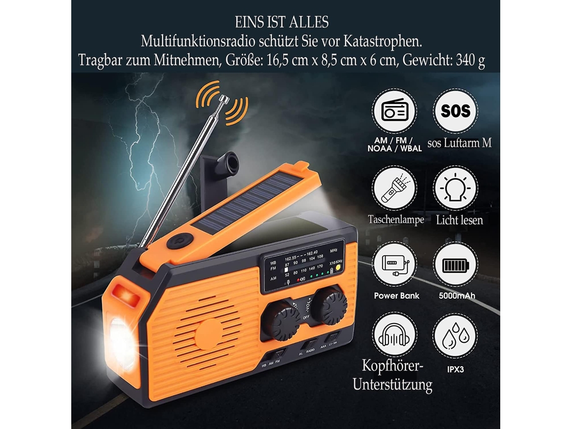 Crank Radio Com Bateria Emergency
