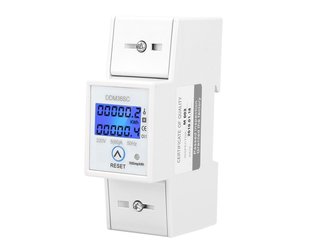 Laxiscreed Medidor De Energia Monofásico 2p Com Ecrã Lcd Para Instalação Em Dínamo