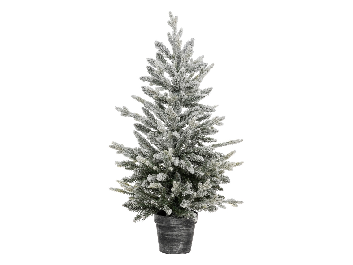 Árvore de Natal gelada 100 cm verde reunindo brilho branco FEERIC LIGHTS & CHRISTMAS