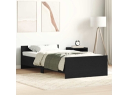 Vidaxl Estrutura Cama S/ Colchão Derivados Madeira Carvalho Preto