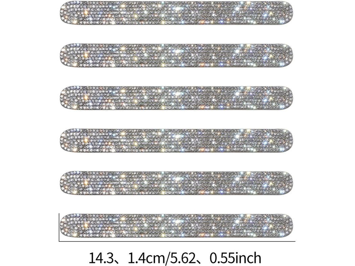 6pcs Protetor de Arranhões para Alça de Porta de Carro com Strass Brilhante Reflexivo Universal (vermelho, Alça)