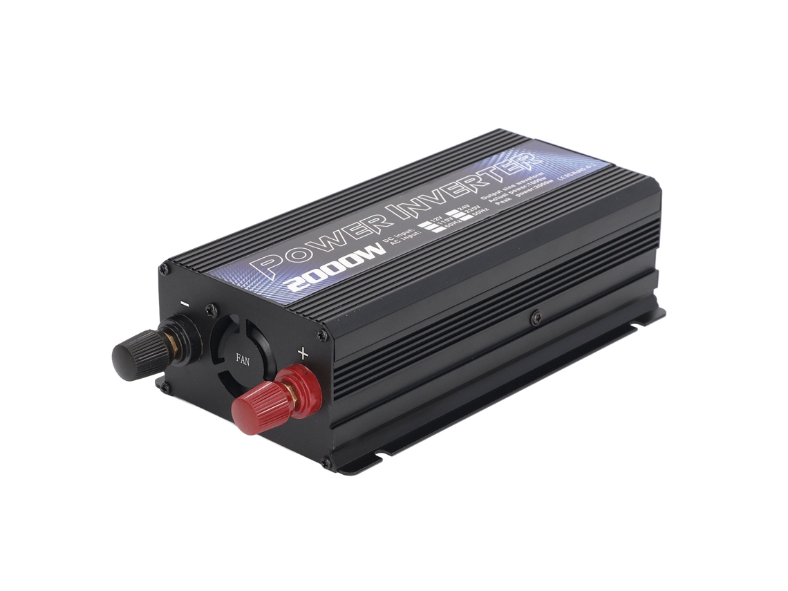 Inversor solar universal de liga de 2000 W, silencioso e multiuso para carros.