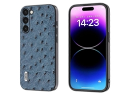 Capa Para Celular Abeel Em Couro Com Textura De Avestruz Para Samsung Galaxy S23+ 5g