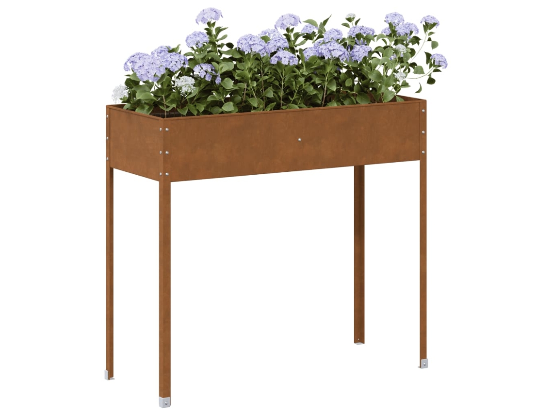 Vidaxl Vaso/floreira 100,5x40,5x90 Cm Aço Resistente Às Intempéries