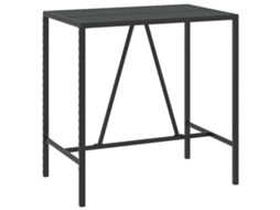 Bar Table With Glass Top, Bar Tables With Glass Tops Vidaxl Preto Rattan / Vime (110 X 70 X 110 Cm)