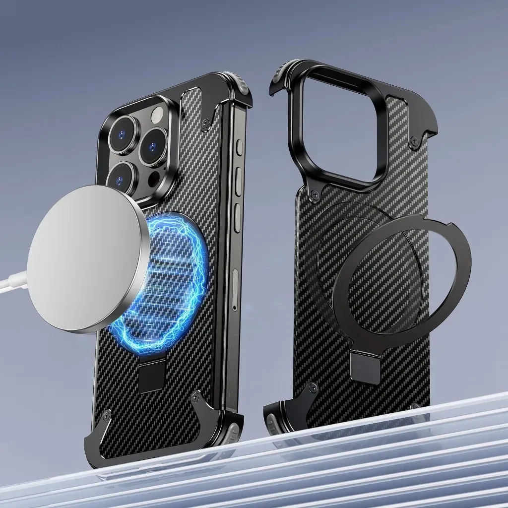 Capa Para Iphone 15 Plus Preta Brilhante, Sem Moldura, Compatível Com O Suporte Magnético Magsafe.