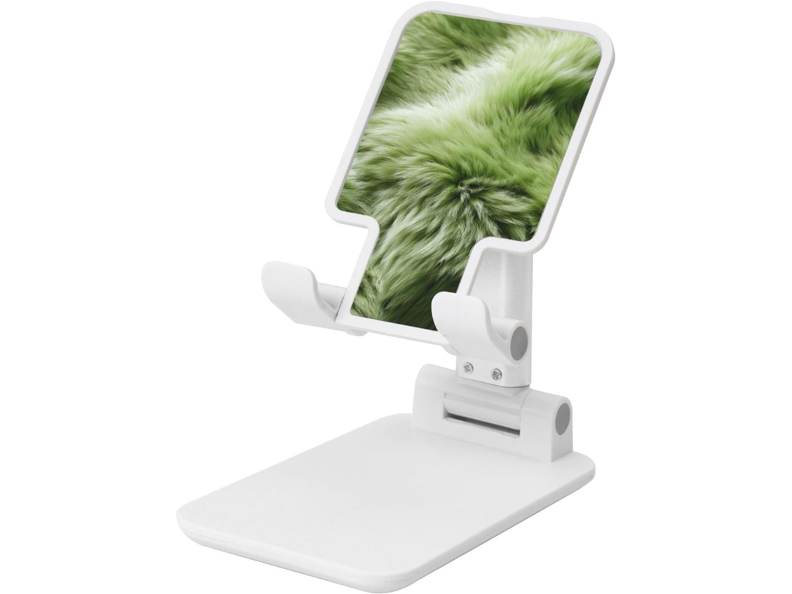 Suporte Dobrável Para Celular Com Textura De Pele Animal Verde Clara, Ângulo Ajustável, Suporte De Mesa Portátil