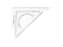 Réguas de precisão para desenho em plástico, para estudantes, réguas triangulares, conjunto de 2 réguas para ângulos e linhas.